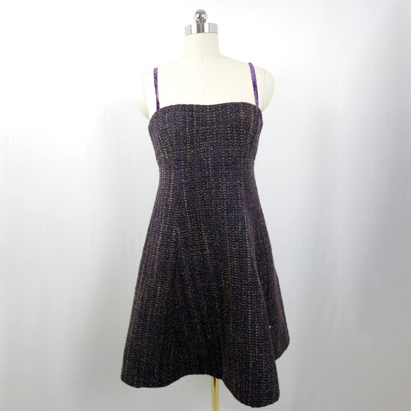 BEAUTIFUL Nanette Lepore "Timpani" Tweed Dress NWT Sz 10 Plum - Picture 1 of 16